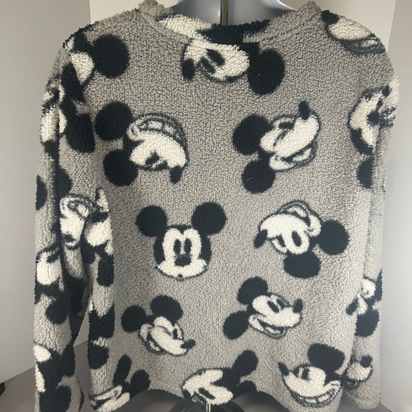 Mickey Mouse Disney Women 3xlarge gray Sherpa Pullover Sweater Fleece Loungewear - Picture 4 of 8